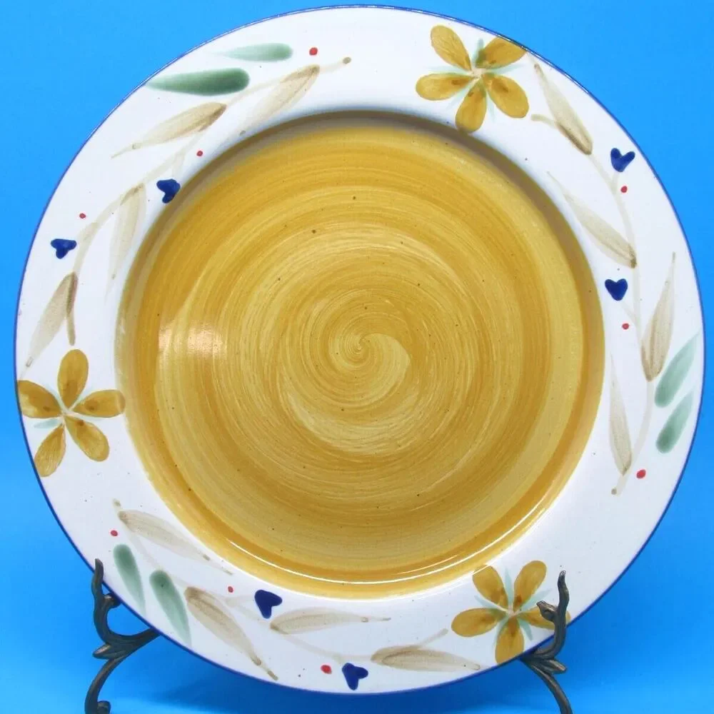 Pier 1 Merida 11' Hand Painted Floral Dinner Plate VGC